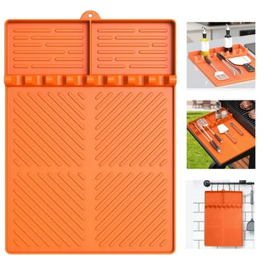 Designed for Blackstone Mat, Griddle Tools Mat for Blackstone Griddle Accessories, Spatula Grill Mat with Drip Pad for Kitchen, Cooking, Countertop, BBQ Caddy Utensils Holder Blackstone Accessories