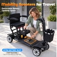 thumbnail image 3 of Havlo 37.5 lbs Lightweight Mobility Scooter for Seniors & Adults, Foldable 4-Wheel Travel Scooter with Removable Lithium Battery, 13-Mile Range, 270W Brushless Motor, for Shopping,Cruises,Black, 3 of 14
