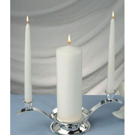 Beverly Clark Unity Candles - White Unity Candles Set of 3 , 1 Pillar 3