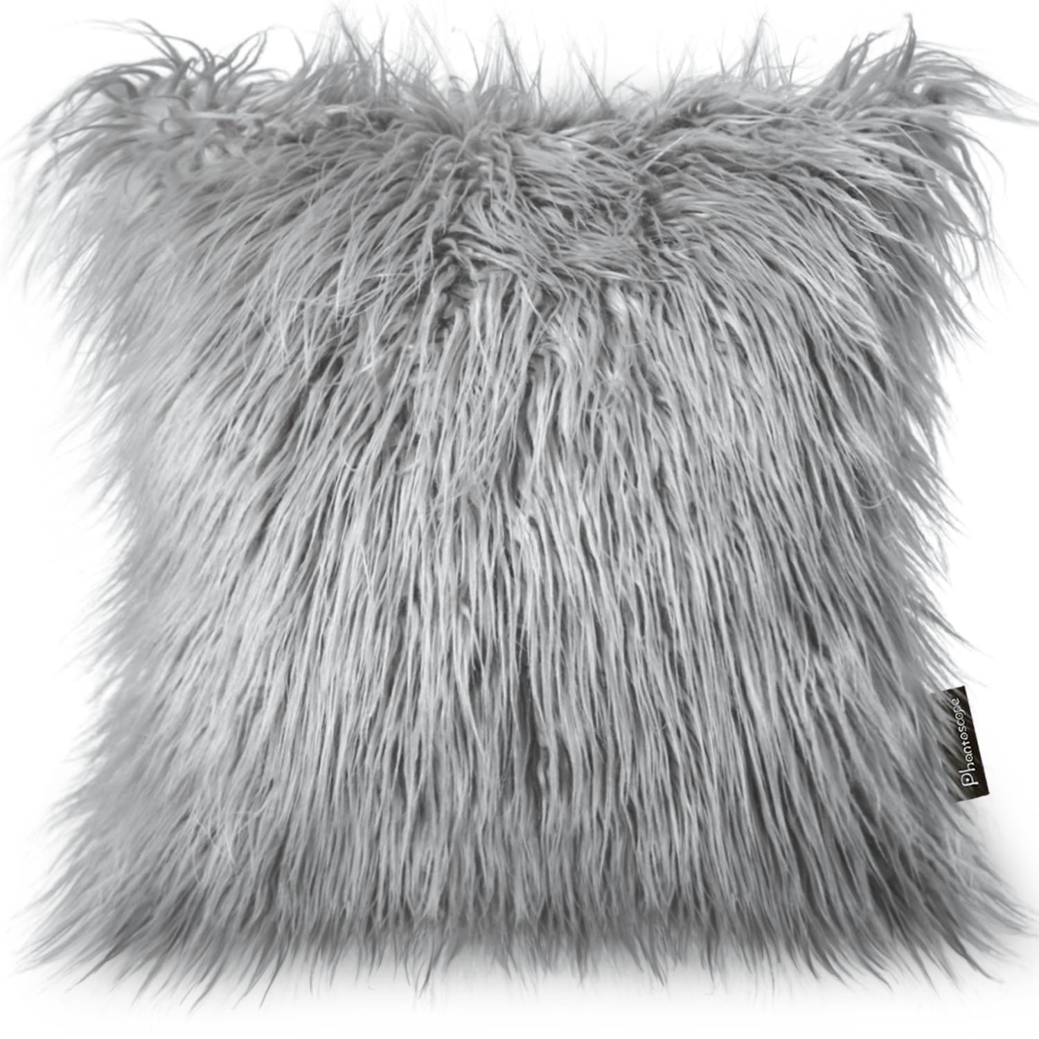 Phantoscope Decorative New Luxury Series Merino Style Grey Faux  Fur Throw Pillow Case Cushion Cover 18" x 18" 45cm x 45cm