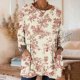thumbnail image 1 of TaTaai Women's Stylish Printed Long Sleeve Crew Neck Casual Loose Tops with Pockets Soft Comfy Lightweight Blouse for Fall Daily Life Party Streetwear Gift, 1 of 5