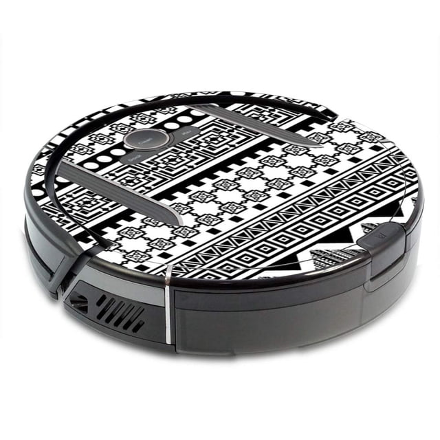 MightySkins Skin Compatible with Shark Ion Robot R85 Vacuum Minimum Coverage - Black Aztec | Protective, Durable, and Unique Vinyl wrap Cover | Easy to Apply, Remove | Made in The USA