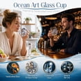 thumbnail image 3 of 12 Oz Artisanal Seahorse Glassware - 3D Handcrafted Marine Animal Themed Glass Cup, Ocean Theme Clear Glass Tea Cup for Kitchen Dining Beach Summerween Themed Party (Style C), 3 of 8