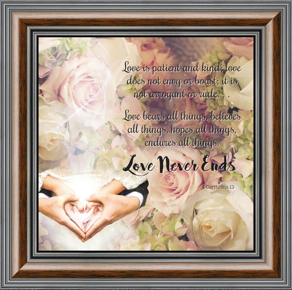 Love Wall Decor For Couples Christian Wall Decor For Wedding Gifts Love Never Fails Wall Decor 1 Corinthians 13 Wall Art Love Is Patient Love Is Kind Wall Art Love Quotes Framed