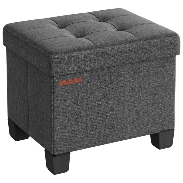 Reposapiés pequeño Storage Ottoman SONGMICS con almacenamiento de 32 x 40 x 33,5 cm