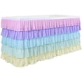 thumbnail image 2 of Rainbow Table Skirt Unicorn Tutu Tablecloth for Rectangle Table Girls Birthday Baby Shower Party Wedding 14ft, 2 of 8
