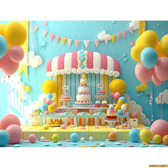 Baby Shower ration Birthday Party Photography Backdrops Props Balloons Arch Childr Newborn Photo Studio Background BS-06