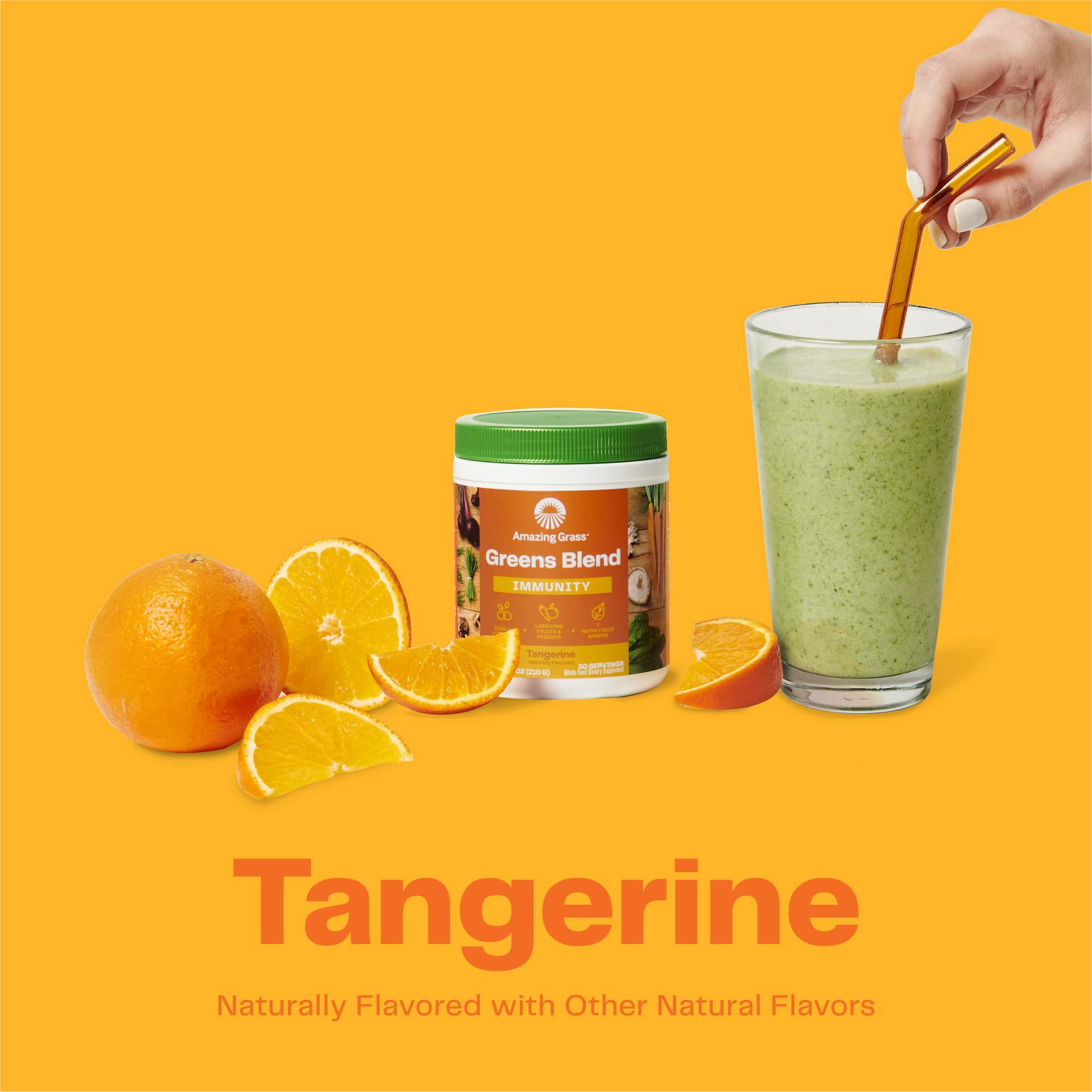Amazing Grass, Greens Blend Immunity, Immunity, Tangerine, 7.4 oz, 30 Servings