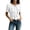 White, variant on Kaemgyyd Shirts for Women Dressy Ruffle Front Round Neck Top Button up Short Sleeve Business Casual Summer Blouse