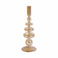 thumbnail image 6 of Decorative Glass Candle Holder for Taper Candles - Modern Candlestick Holder with Disc and Sphere Design for Table Decor - Pair with Gold Centerpieces for Tables and Living Room Display - 11", Gold, 6 of 11