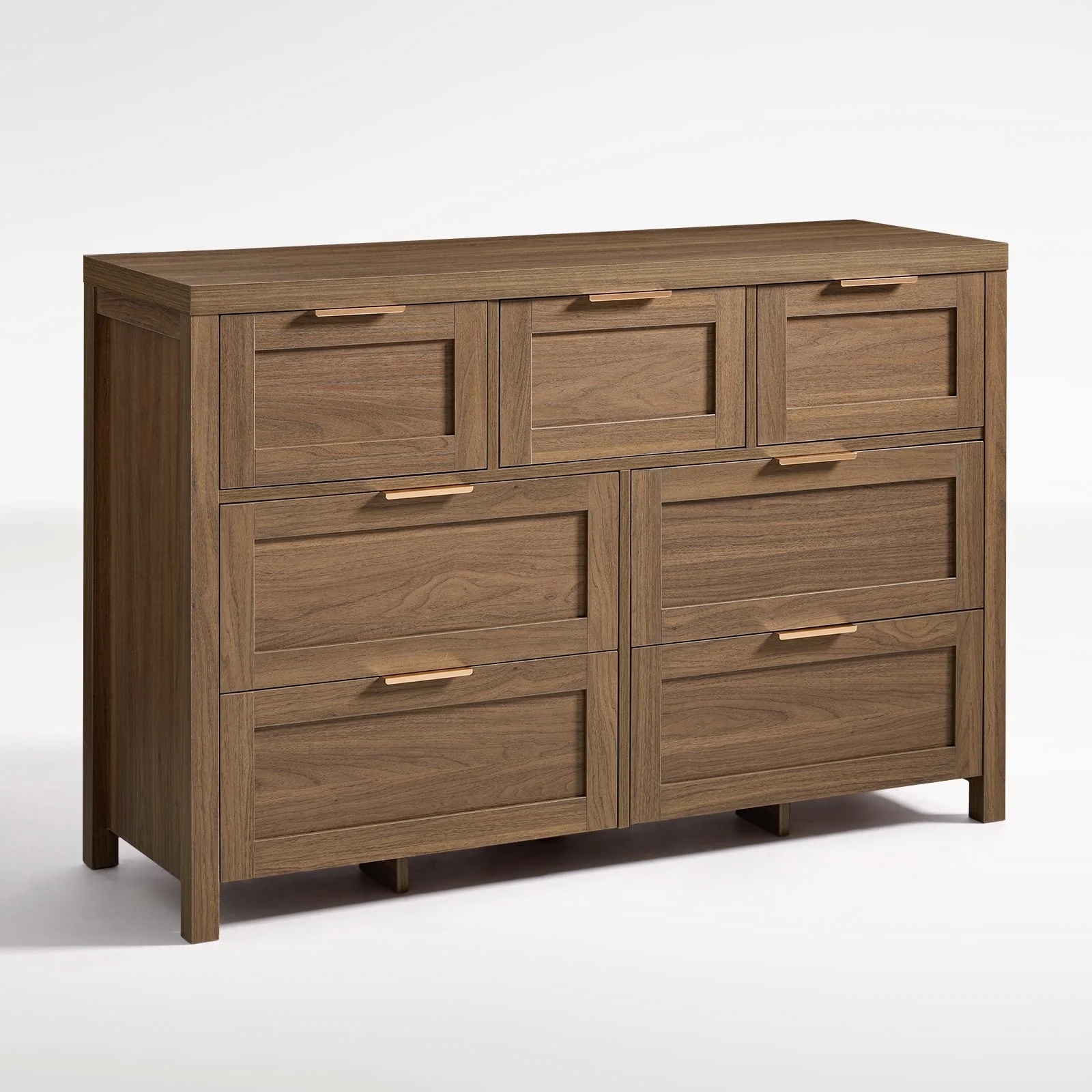 ARKANTOS Wooden 7 Drawer Dressers, 47 Inch Wide Chests of Drawers for Bedroom, Deep Walnut