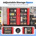thumbnail image 6 of SOLAURA Metal Storage Office Cabinets with Locking Doors and Adjustable Shelves, 71 inch Tall Steel Storage Cabinet for Office, Home (Black Red), 6 of 8