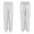 thumbnail image 4 of Aislor Women's Sequins Hip Hop Dance Harem Pants Night Club Elastic High Waist Long Trousers White XXL/3XL(4XL), 4 of 7
