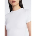thumbnail image 4 of Scoop Women’s Stretch Cotton Blend Baby Tee with Short Sleeves, XS-XXL, 4 of 5
