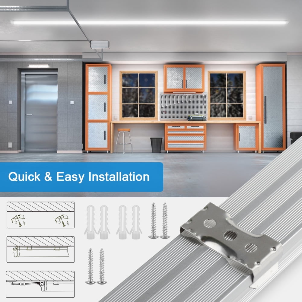 JESLED 8ft T8 LED Shop Light Fixture Linkable, High Output 75w 9750lm 6000K,V Shape T8 LED Tube Lights for Garage 4-Pack