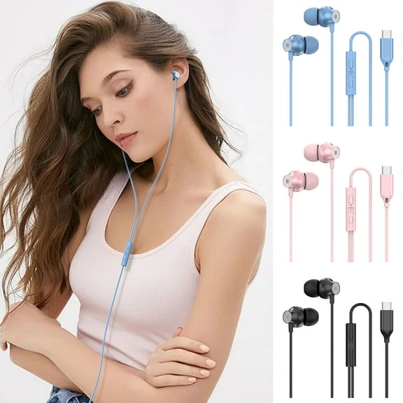 Jacenvly 2024 New Gaming Headset Sports Earphones In Ear Subwoofer Wired Headphone With Microphone For Both Men And Women Noise Cancelling Headphones Black