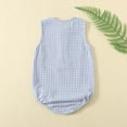 thumbnail image 4 of CheerKidz Baby Girls Boys Summer Romper Short Sleeve Round Neck Casual Outfit Soft Breathable Playwear Infant Toddler Jumpsuit(Sky Blue#1,9-12 Months), 4 of 7