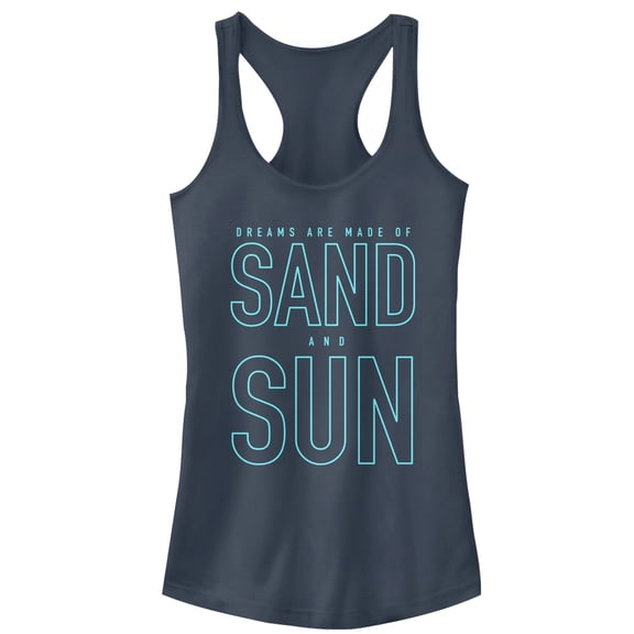 Junior's CHIN UP Sand and Sun Dreams Racerback Tank Top Indigo Large