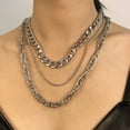 thumbnail image 1 of Collar de hip hop con cadena de oro falso, collar estilo punk de los años 90, joyería de acero inoxidable $ Collar de cadena de cuerda de oro falso de 18 quilates, collar de cuerda de oro falso, 1 of 5