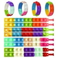 thumbnail image 4 of 32 PCS Pop it Fidget Bracelets Toy, Adjustable Rainbow Party Favors, Anti-Anxiety Stress Relief Wristband Set, Push Bubbles Sensory Autistic Pack Kids All Ages Toddler Adult Gift, 4 of 6