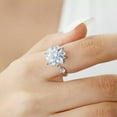 thumbnail image 5 of EOEMY Exquisite Rotating Flowers Crystal Open Ring Adjustable Women Wedding Jewelry-#14, 5 of 9