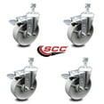 thumbnail image 2 of Semi Steel Swvl TS Caster Set 4 w/5" Wheel&12mm Stem-4 Swvl w/TTL BRK, 2 of 2