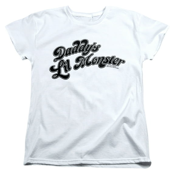 Suicide Squad Daddys Lil Monster Women's T Shirt (Small) White