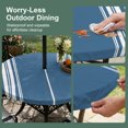 thumbnail image 3 of Round Outdoor Tablecloth with Umbrella Hole and Zipper, Blue Striped Fitted Table Cover with Elastic Edge for 55-60 Inch, Farmhouse Blue White Stripes Aesthetics Waterproof Patio Tablecoths, 3 of 9