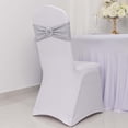 thumbnail image 5 of Efavormart 5 Pack Silver Shimmer Tinsel Spandex Chair Sashes With Round Silver Rhinestone Chair Buckles - 5"x12", 5 of 6