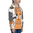 thumbnail image 3 of Kll Unisex Kids Boys Girls Hooded Pocket Pullover Hoodies-Funny Cats, 3 of 9