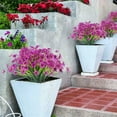 thumbnail image 3 of Artificial Violet Flowers Outdoor, UV Resistant Plants Faux Plastic flowers Greenery Shrubs Indoor Outside No Fade Fake Flower for Kitchen Home Wedding Office Garden Decor 6PCS Pink, 3 of 15