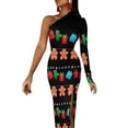 thumbnail image 3 of Holiday Garland Half Dleeve Split Dress Women"s long dress sensual sexy dress for women dresses, 3 of 6
