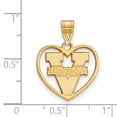 thumbnail image 2 of Sterling Silver Gold-plated LogoArt University of Virginia Heart Pendant Q-GP017UVA, 2 of 4