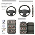 thumbnail image 3 of Jeiento Southwest Aztec Car Seat Cover Full Set, 13 Pcs Auto Interior Accessories Set with Native Tribal Steering Wheel Cover, Seatbelt Pads, Armrest Cushion, Coaster, Keychain, Fit for SUV, Truck, 3 of 8