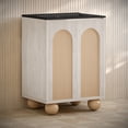 thumbnail image 3 of Plaisir II 24" Freestanding Bathroom Vanity in White Oak with Black 3-Hole Centerset Sink Top, 3 of 5