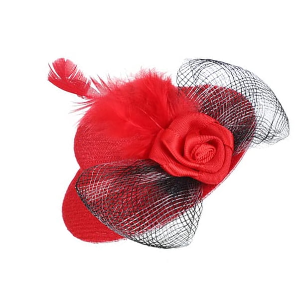 Sombreros de copa de pollo divertidos Greeniant Mini gorras con dobladillo decoración puesta en escena accesorio disfraz de Aseo de mascotas Rojo