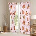 thumbnail image 3 of Erosebridal Brown Cartoon Capybaras Black Out Curtains For Kids,Pink Bow Cute Bowknot Curtains Pack of 2 (42x63 Each) For Bowtie Girls, 3 of 6