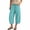 Mint Green, variant on Womens Wide Leg Pants Casual Mid Waisted Casual 3/4 Pants Fashion Beach Trousers Summer Linen Pants with Side Pockets Mint Green XXL