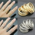 thumbnail image 2 of 16pcs/Set New Stylish Punk Stackable Plain Band Above Knuckle Midi Finger Ring, 2 of 5