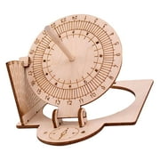 Equatorial Sundial Clock DIY Wooden Building Functional Teaching Aid Educational Toys Easily Install Manual Assembly Model Durable