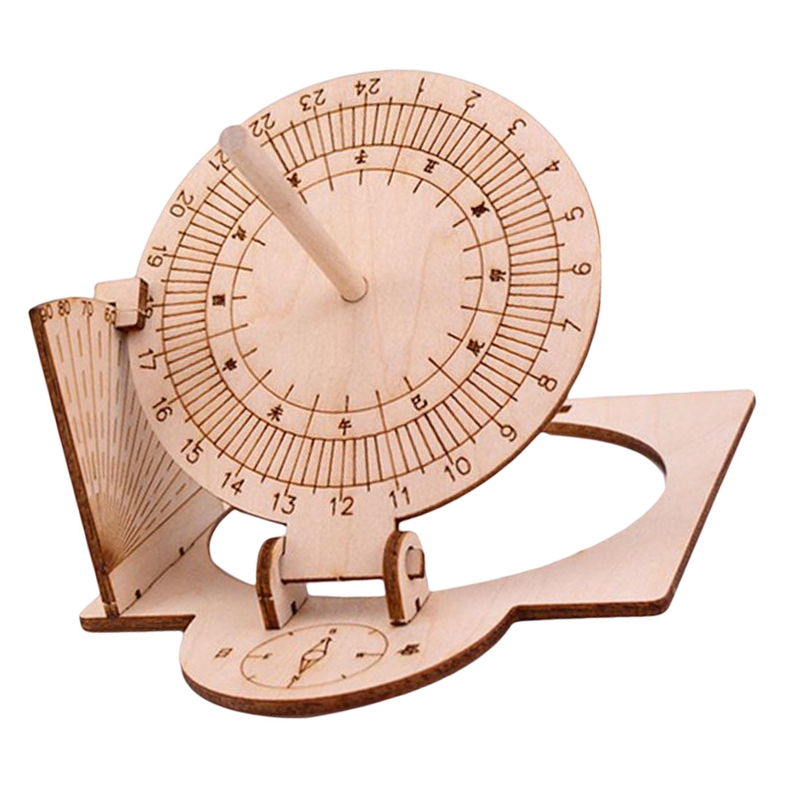Equatorial Sundial Clock DIY Wooden Building for Adults and Children Experiment Equipment Durable Manual Assembly Model Teaching Aid - image 2 of 6