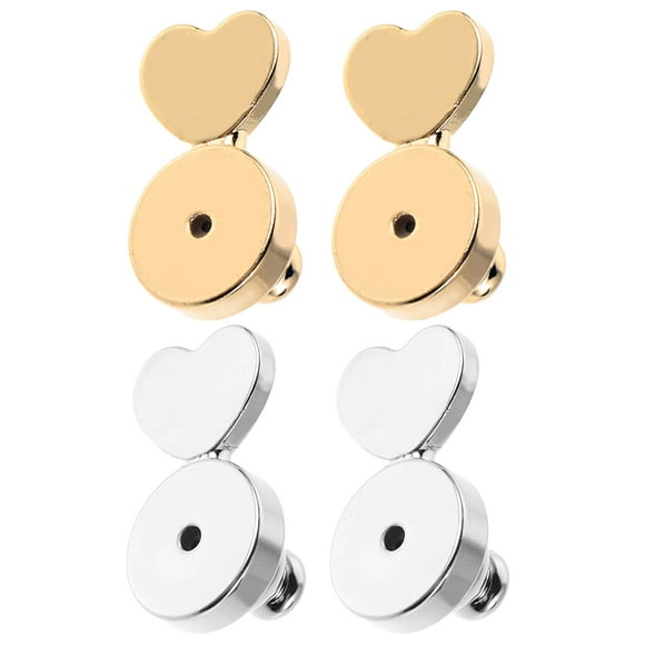 TABLZONE 4Pcs Simple Elegance Heart Dangle Earrings Metal Secure Backing Jewelry for Valentine's Day