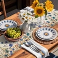 thumbnail image 3 of Table Runner Blue Flower Floral Leaves Table Decoration for Kitchen Dinning Branch Plant Nature Table Decoration for Indoor Outdoor Party Wedding Decor 13x72 Inch, 3 of 7