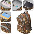thumbnail image 4 of Mushroom and Insect Brown Pattern Cute School Backpack Bag with Padded Back and Adjustable Shoulder Straps 16.9 X 12.6 X 5.9 Inches, 4 of 5
