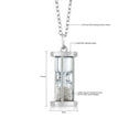 thumbnail image 6 of Gem Stone King 925 Sterling Silver Hourglass Pendant Necklace for Women Filled with Diamond and Gemstone Dust with 18 inch Silver Chain, 6 of 7