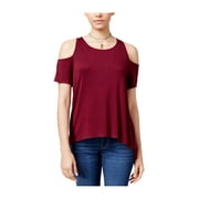Hippie Rose Womens Cold Shoulder Basic T-Shirt rococcored M
