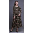 thumbnail image 2 of Bimba Floral Ladies Bishop Sleeve Round Neck Ruffle Maxi Smocked WaistÂ&nbsp;Dress-Large, 2 of 5
