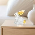 thumbnail image 3 of tasrioml Faux Crystal Rabbit Figurine Transparent Collectible Rabbit Statue Glass Art Animal Ornament Bunny Sculpture for Home Office Desk Car, 3 of 8
