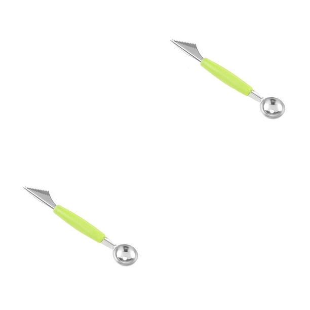 Injueey Cuchillo de cocina de acero inoxidable de 18Cm para melón, cuchillo para tallar sandía, cuchara para cavar fruta de doble cara, Type8 NO8