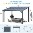 thumbnail image 5 of AECOJOY 8' x 14' Hardtop Gazebo Outdoor Aluminum Pergola ​For Garden, Patio, Backyard-​Black, 5 of 8